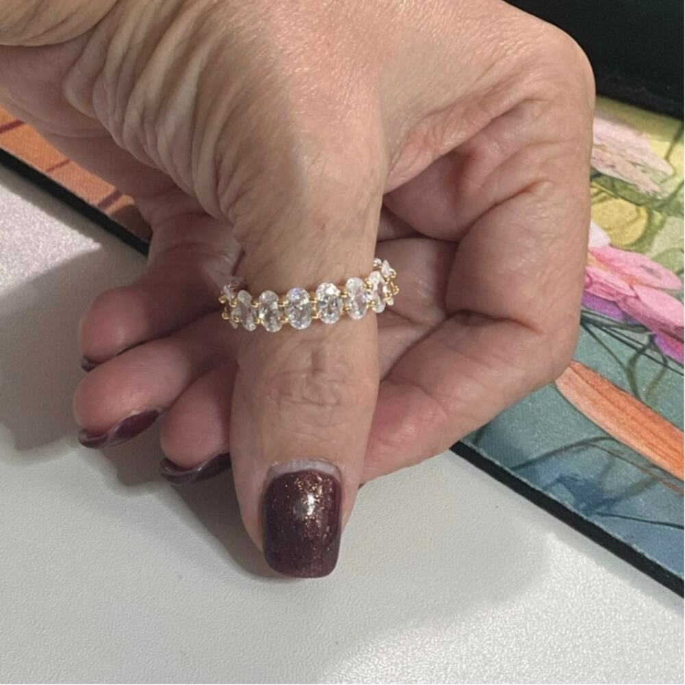 Women’s Gold Filled CZ Eternity Band Ring Round Cut Sparkle New With Tags